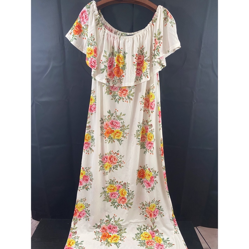 BodyCon Flutter top Maxi dress 🧡🤍💚